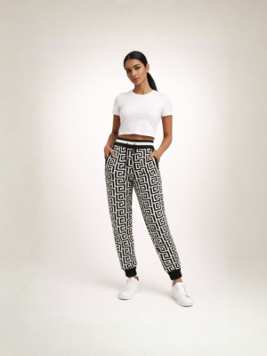 Untitled design (14) Balmain PB Monogram All-Over Print Knit Shorts — Women's Luxury Designer Shorts