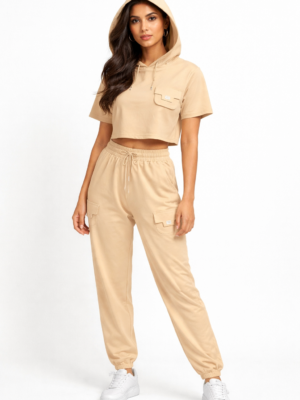ChatGPT Image Mar 7, 2026, 06_02_53 PM Fendi FF Logo Beige Crop Hoodie & Jogger Co-Ord Set — Women's Luxury Tracksuit